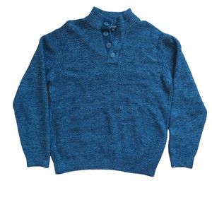 Men's Italian Blue Wool Blend Sweater Size XXL